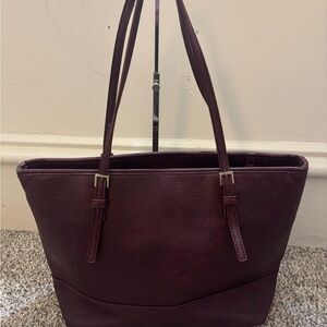 Urban Expressions Purple  Leather Tote Handbag Purse Lined Roomy